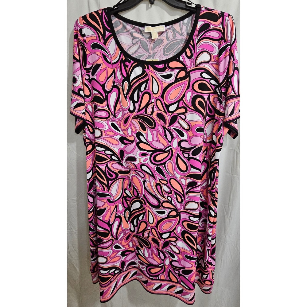 Michael Kors Plumblossom Paisley Print Top 3X WS68W1K42D‎ Pink Black